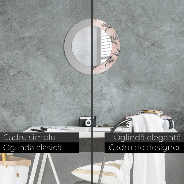 Round printed mirror Bird paradise