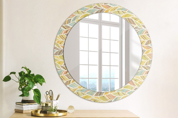 Round printed mirror Abstract