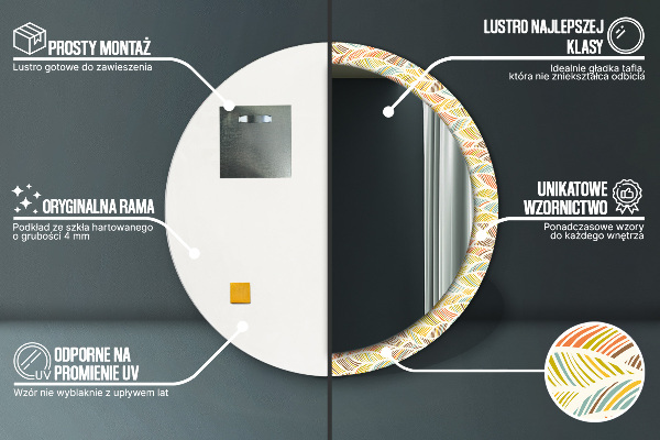 Round printed mirror Abstract