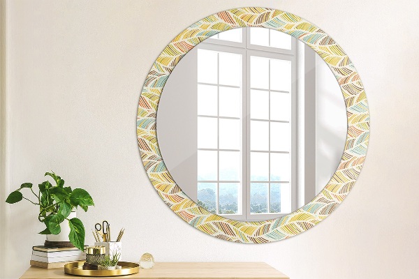 Round printed mirror Abstract