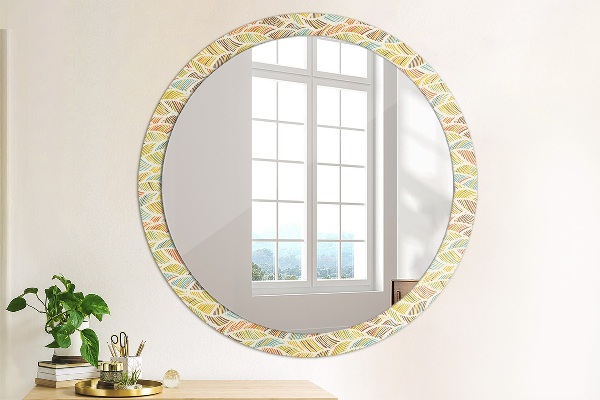 Round printed mirror Abstract