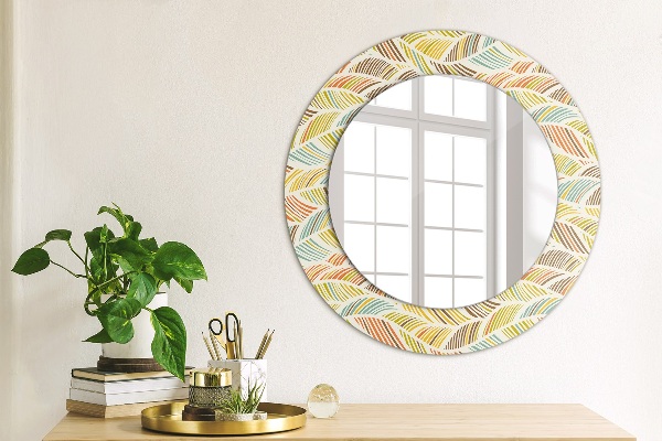 Round printed mirror Abstract