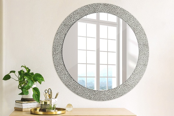 Round printed mirror Floral pattern