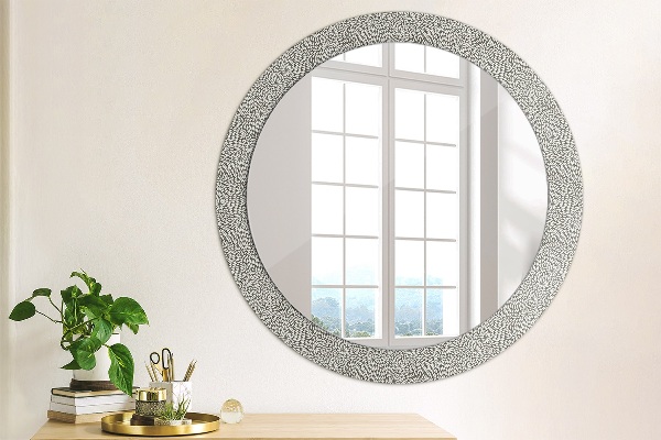 Round printed mirror Floral pattern