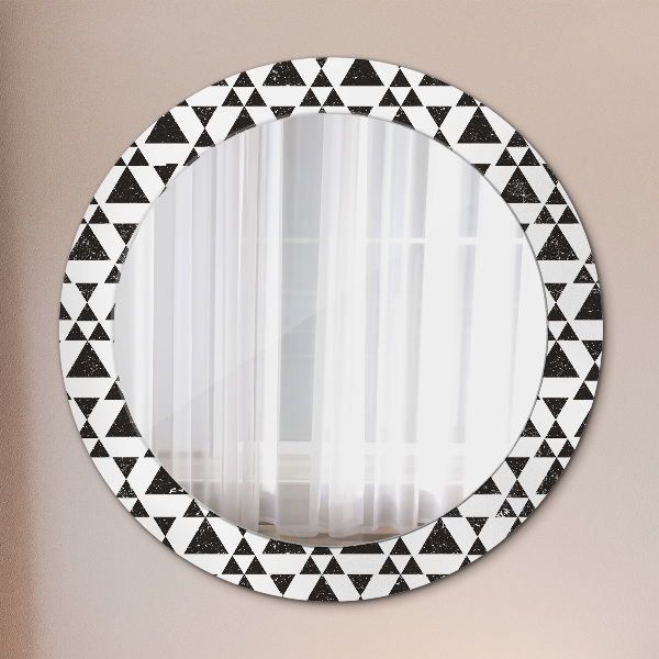 Round printed mirror Geometry triangles