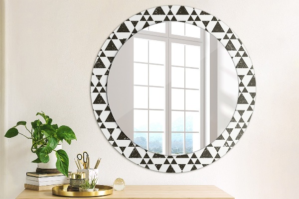 Round printed mirror Geometry triangles