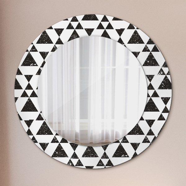 Round printed mirror Geometry triangles