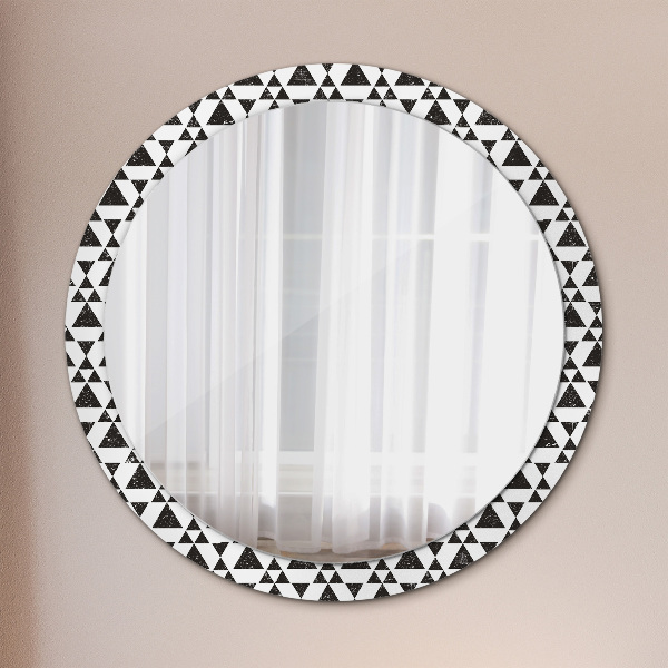 Round printed mirror Geometry triangles