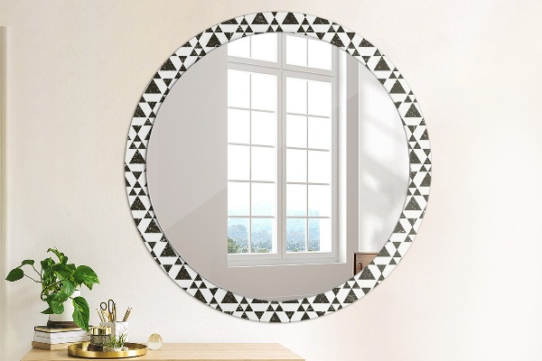 Round printed mirror Geometry triangles