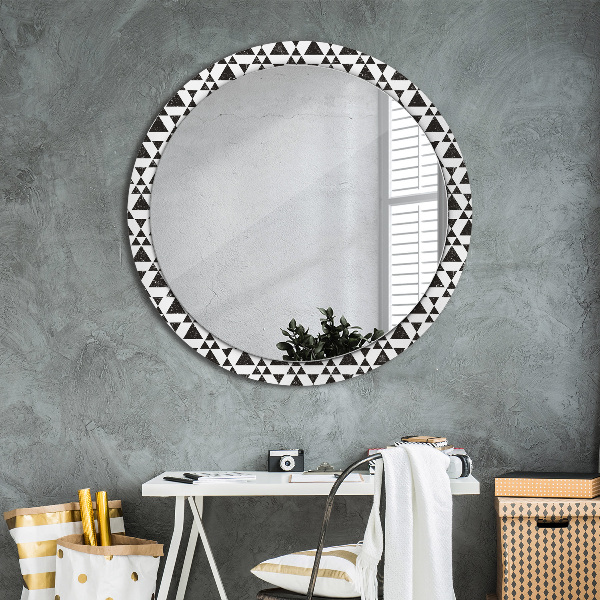 Round printed mirror Geometry triangles
