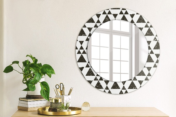 Round printed mirror Geometry triangles