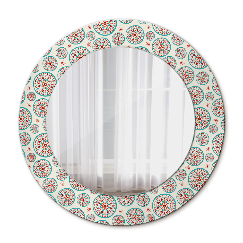 Round decorative mirror Boho pattern