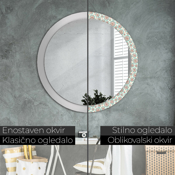 Round decorative mirror Boho pattern