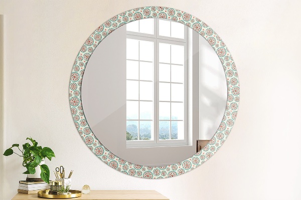 Round decorative mirror Boho pattern