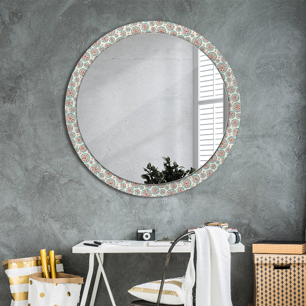 Round decorative mirror Boho pattern