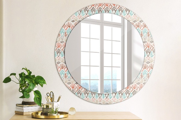 Round decorative mirror Ethnic pattern