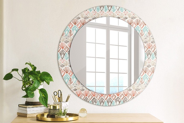Round decorative mirror Ethnic pattern