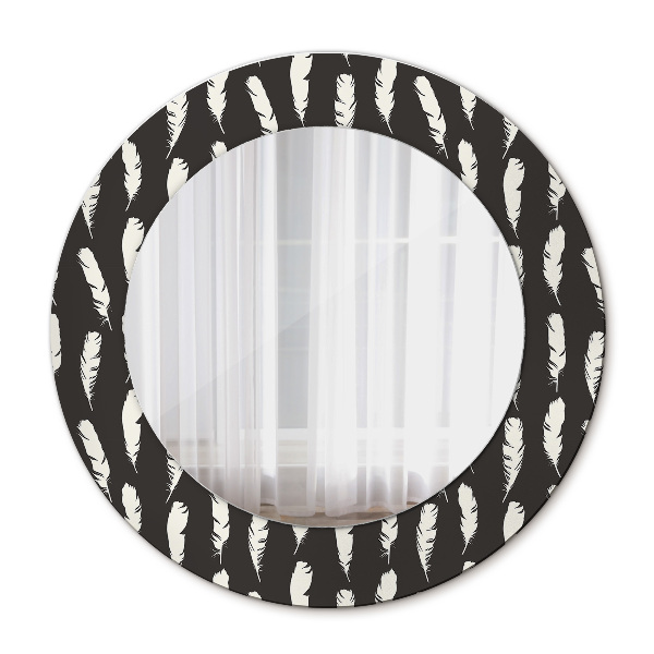 Round wall mirror decor Feathers