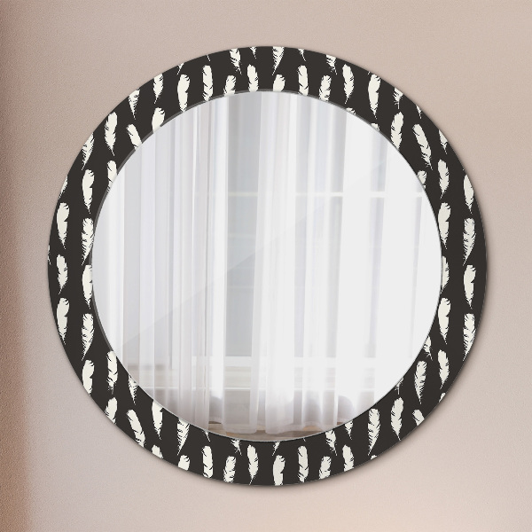Round wall mirror decor Feathers