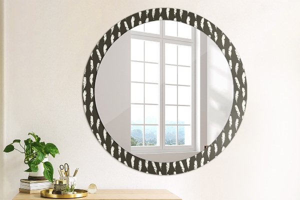 Round wall mirror decor Feathers