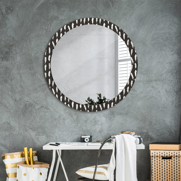 Round wall mirror decor Feathers