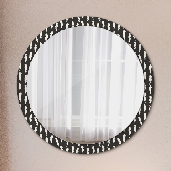 Round wall mirror decor Feathers