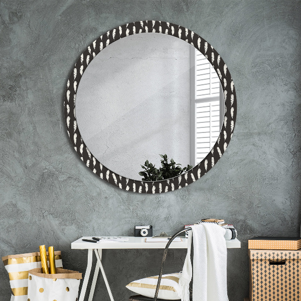 Round wall mirror decor Feathers