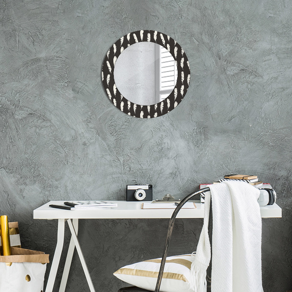 Round wall mirror decor Feathers