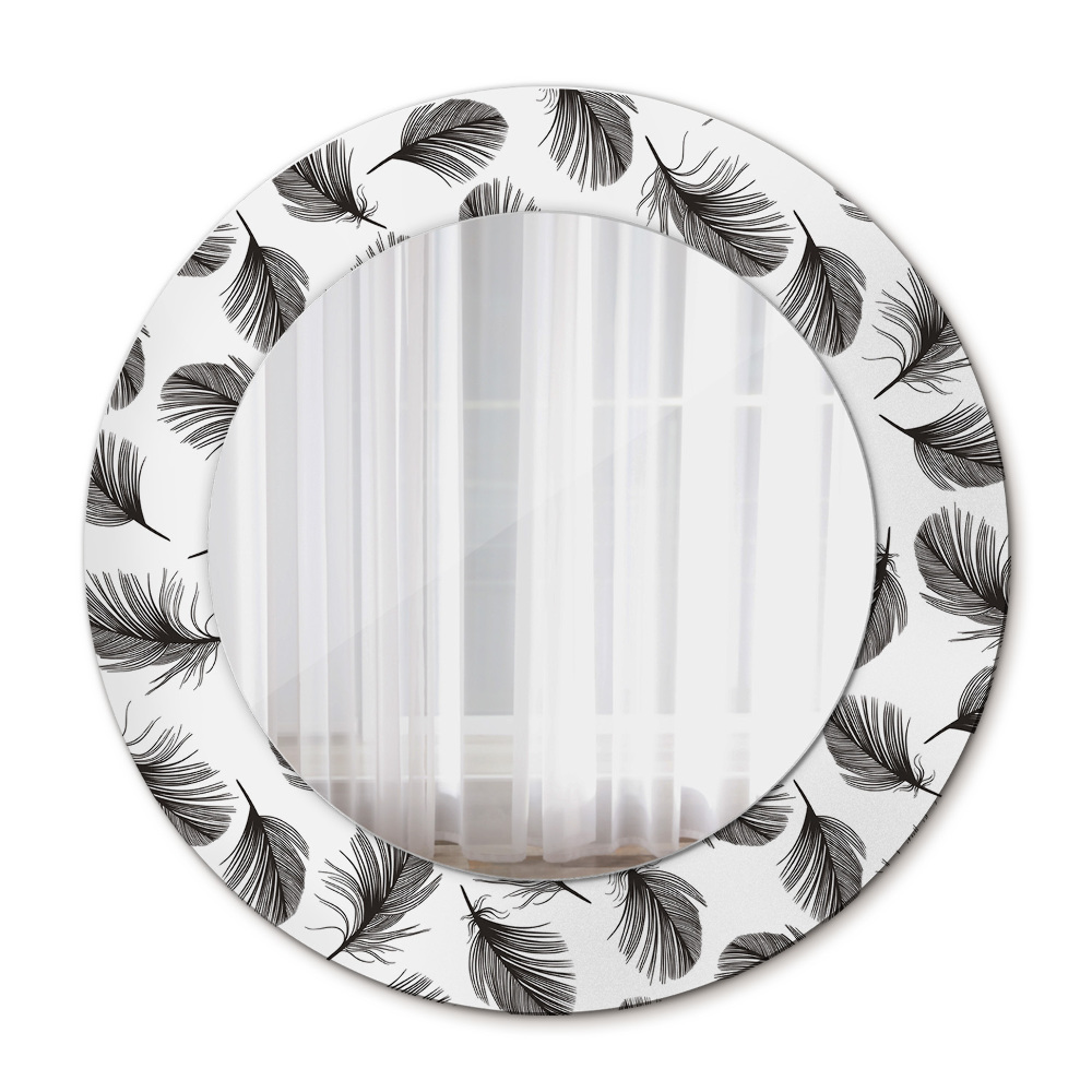 Round wall mirror decor Feathers