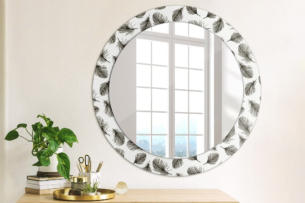 Round wall mirror decor Feathers