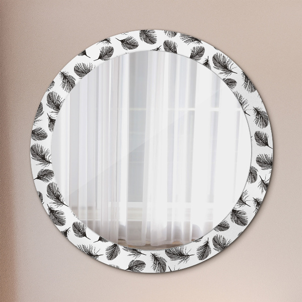 Round wall mirror decor Feathers