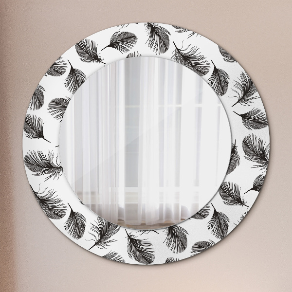Round wall mirror decor Feathers