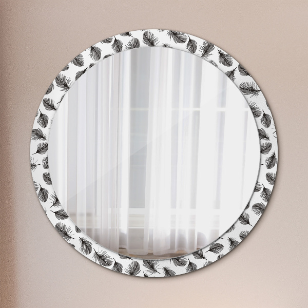 Round wall mirror decor Feathers