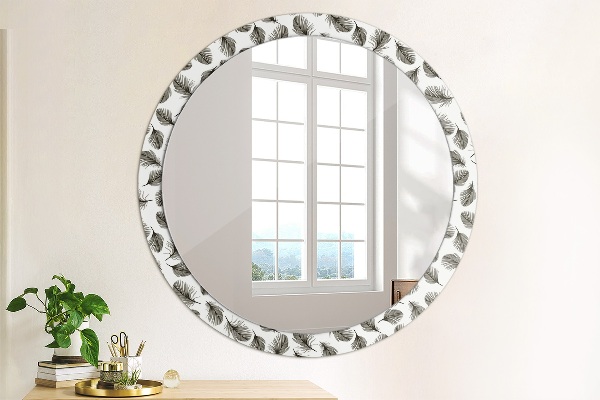 Round wall mirror decor Feathers
