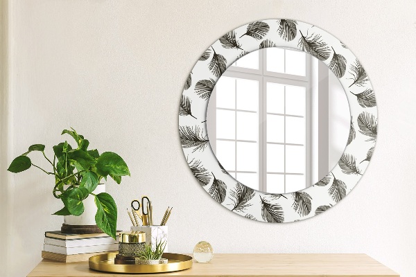 Round wall mirror decor Feathers