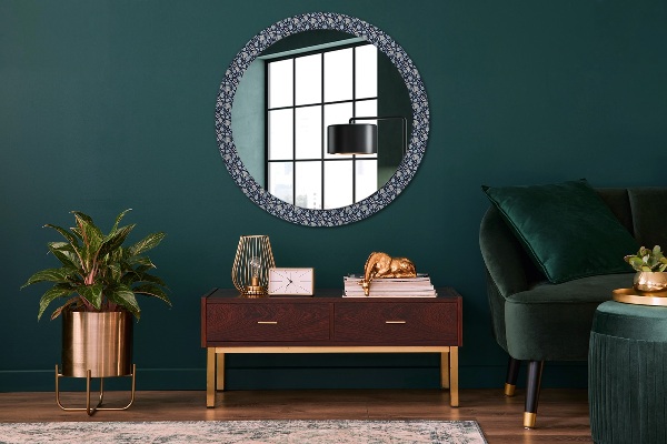 Round wall mirror decor Boho pattern