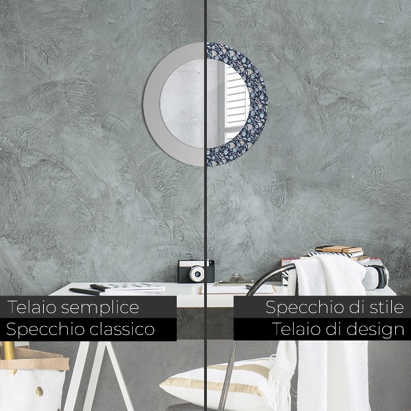 Round wall mirror decor Boho pattern