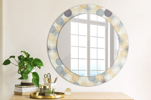 Round printed mirror Geometric wheels
