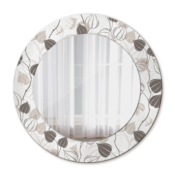 Round wall mirror decor Abstract floral