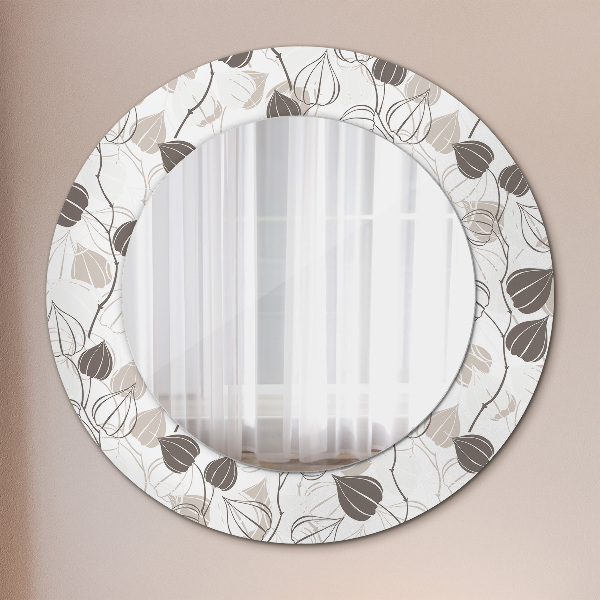 Round wall mirror decor Abstract floral