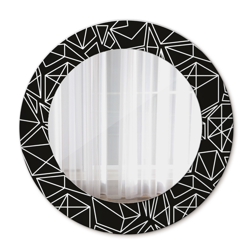 Round wall mirror decor Geometric pattern