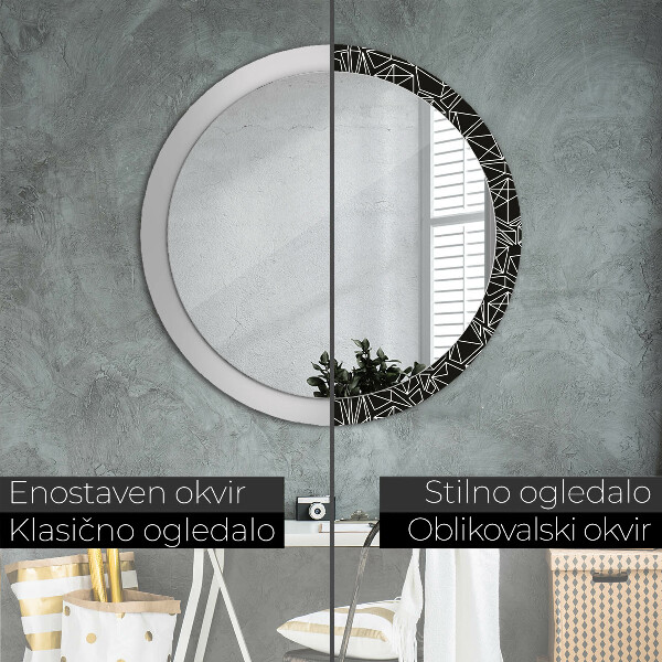 Round wall mirror decor Geometric pattern