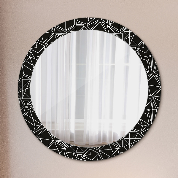 Round wall mirror decor Geometric pattern
