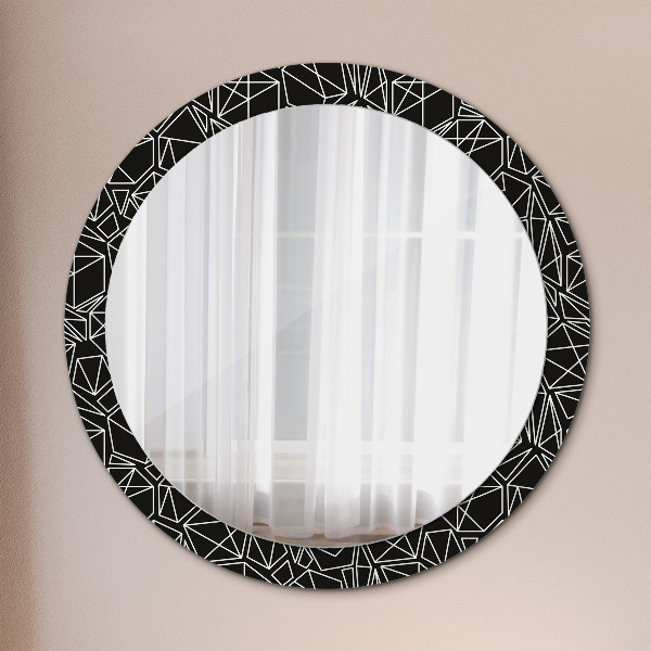 Round wall mirror decor Geometric pattern