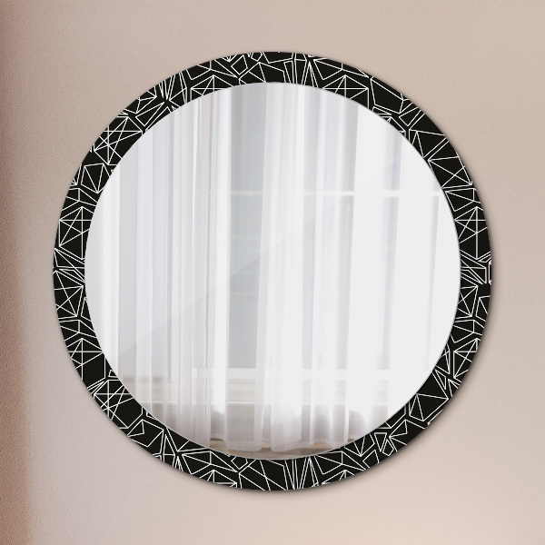Round wall mirror decor Geometric pattern