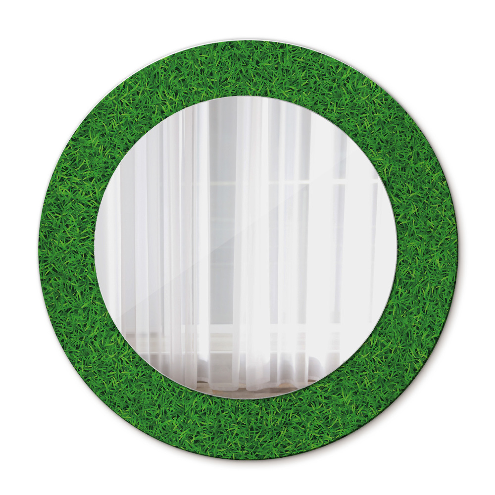 Round decorative mirror Green grass