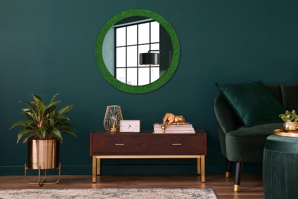 Round decorative mirror Green grass
