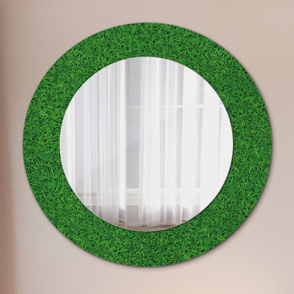 Round decorative mirror Green grass