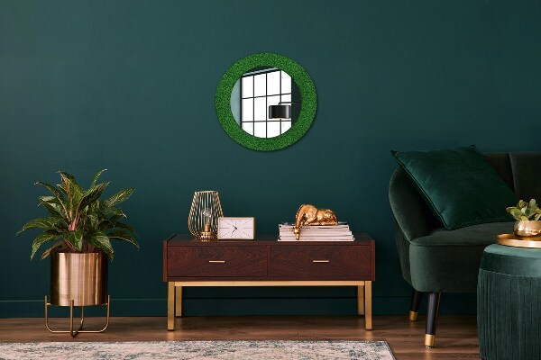 Round decorative mirror Green grass