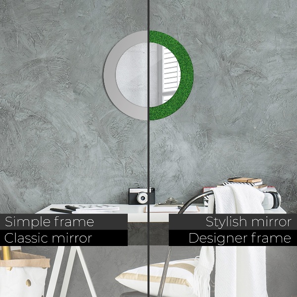 Round decorative mirror Green grass